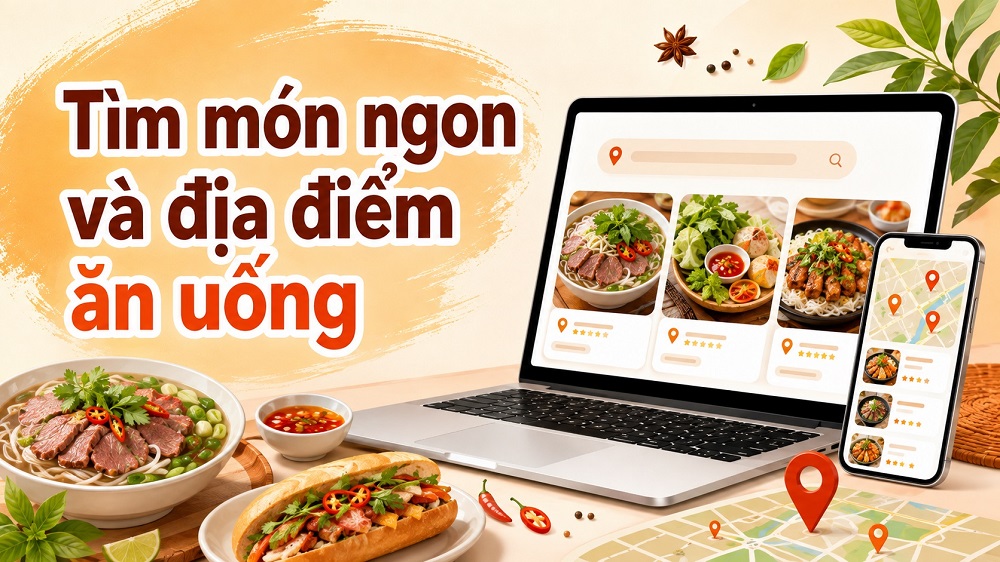 Tìm món và địa điểm