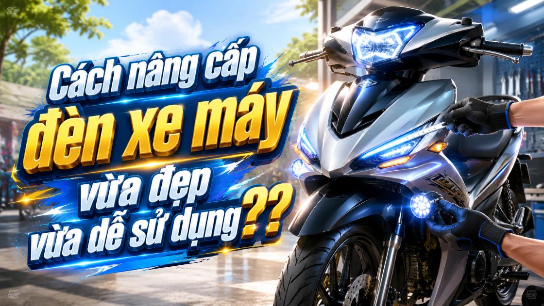 Cách nâng cấp đèn xe máy vừa đẹp vừa dễ sử dụng